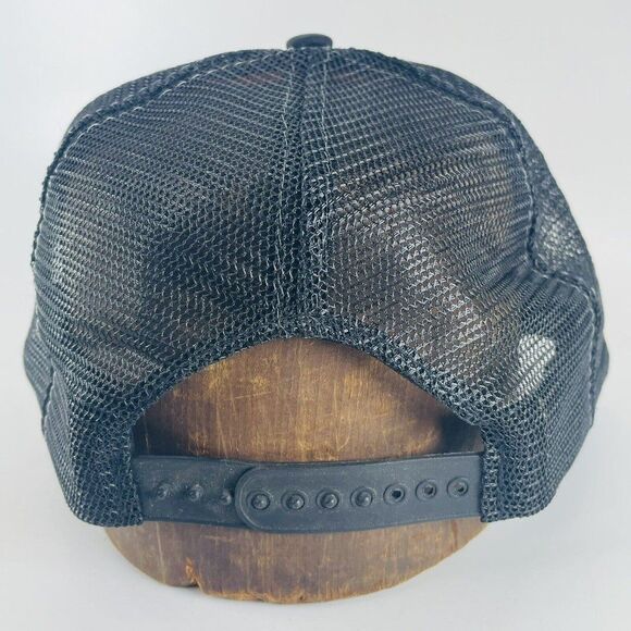 Sapp Bros Truck Stop Black Yellow Mesh Snapback Trucker Hat Cap VTG - Picture 4 of 10